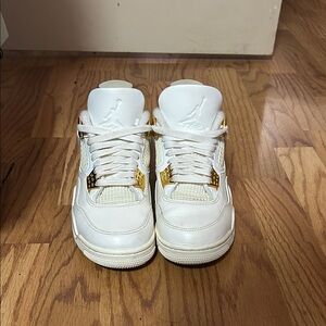 White and Gold Sneakers